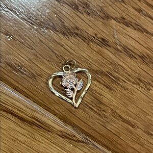 Gold and Rose Gold Heart Pendant